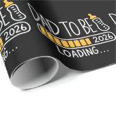 Papier Cadeau Futur Papa 2026 Promu Papa Nouveau Père (Coin rond)