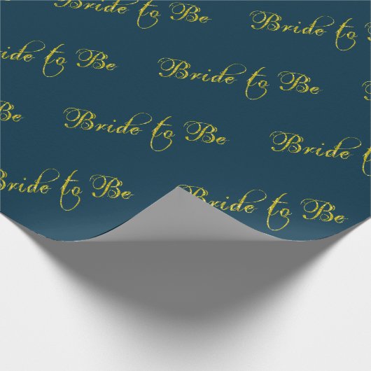 Papier Cadeau Future mariée mariage mariage nuptial bleu or (Coin)