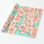 Papier Cadeau Future Mariée Melon Bleu (Déroulé)