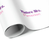 Papier Cadeau Future Mme ajouter nom mariée enterrement de vie d (Coin rond)