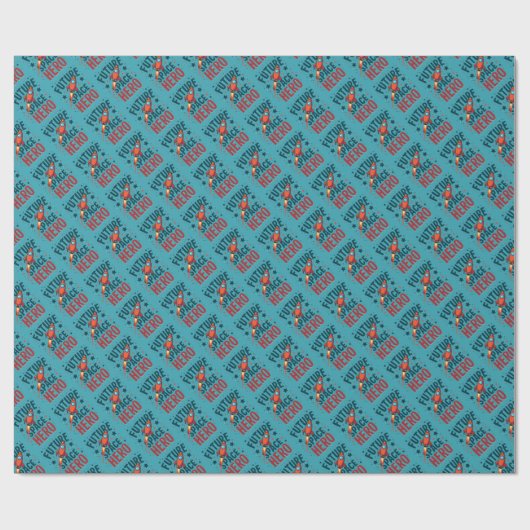 Papier Cadeau Future Space Hero Retro Rockship Design (Plat)
