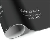 Papier Cadeau futurelle nom date noir blanc shower de mariage no (Coin rond)