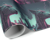 Papier Cadeau Futuriste Grande Danse Le compagnon robotique (Coin rond)