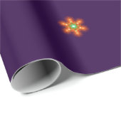 Papier Cadeau Futuristic Neon Glow Flower Graphic (Coin rond)