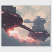 Papier Cadeau Futuristic platforms in the clouds at twilight (Plat)