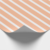 Papier Cadeau fuzz de pêche et rayures blanches (Coin)