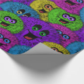 Papier Cadeau Fuzzles conviviaux Créatures mignonnes Papier d'en (Coin)