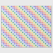 Papier Cadeau Fuzzy Rainbow Pois Party (Plat)