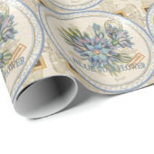 Papier Cadeau G Bureau de création Fleur bleue (Coin rond)