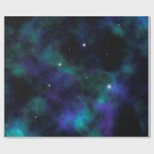 Papier Cadeau Galaxie bleue et verte (Plat)