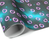 Papier Cadeau Galaxie de coeur (Coin rond)