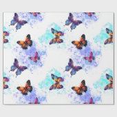 Papier Cadeau Galaxie papillon blanc (Plat)