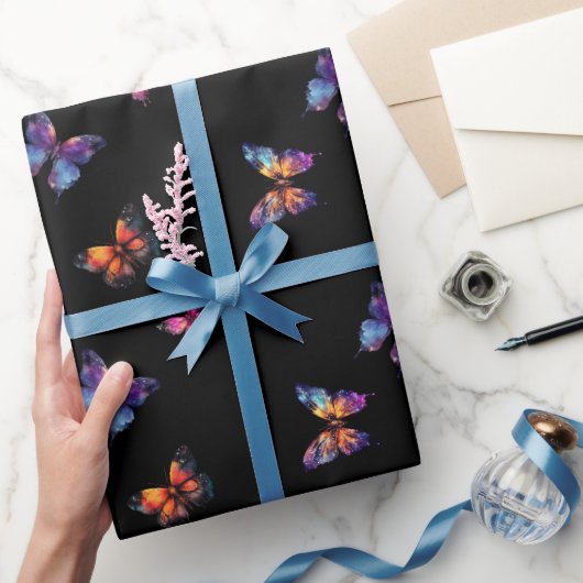Papier Cadeau Galaxie papillon noir (Cadeaux)