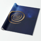 Papier Cadeau Galaxie spirale dorée (Déroulé)