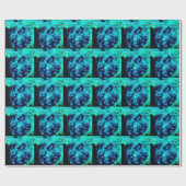 Papier Cadeau Galaxie turquoise (Plat)