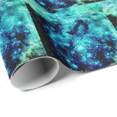 Papier Cadeau Galaxie turquoise (Coin rond)