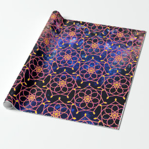 Papier Cadeau Galaxie Universe avec Fleur Mandala