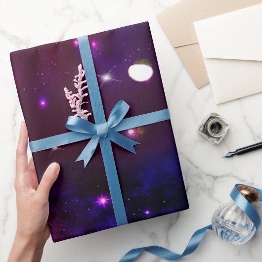 Papier Cadeau Galaxie violette bleu nuit (Cadeaux)