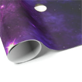 Papier Cadeau Galaxie violette bleu nuit (Coin rond)