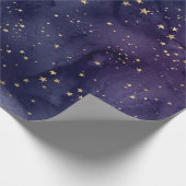 Papier Cadeau Galaxie violette et bleue avec étoiles (Coin)