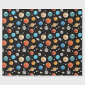 Papier Cadeau Galaxy Outer Space Planet Watercolor Illustration  (Plat)