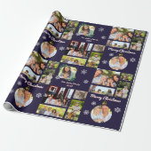 Papier Cadeau Galerie de photos de famille Bleu foncé Personnali (Déroulé)