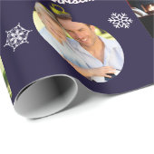 Papier Cadeau Galerie de photos de famille Bleu foncé Personnali (Coin rond)