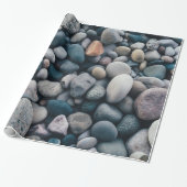 Papier Cadeau Galet de plage lisse (Déroulé)