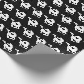 Papier Cadeau Galloping chevaux blancs sur arrière - plan noir (Coin)