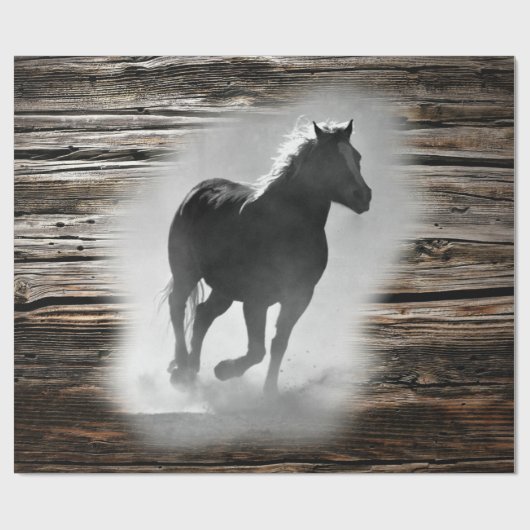 Papier Cadeau Galloping de Wild Horse (Plat)