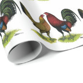 Papier Cadeau Gamefowl Pair (Coin rond)