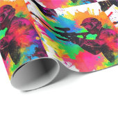 Papier Cadeau Gamer de Paintball Conception colorée (Coin rond)