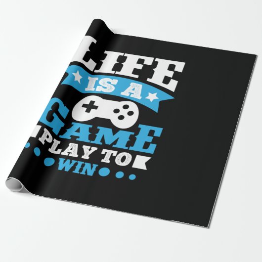 Papier Cadeau Gamer Gift Life Est Un Jeu (Déroulé)