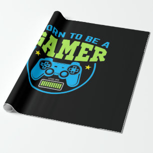 Papier Cadeau Gamer Gift Né Pour Être Un Joueur