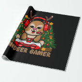 Papier Cadeau Gamer Reindeer jeu vidéo de Noël (Déroulé)