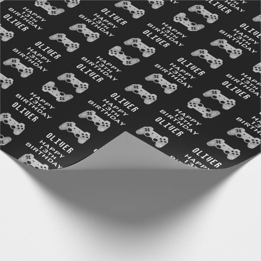 Papier Cadeau Gamer Video Game Controller Anniversaire (Coin)