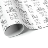 Papier Cadeau Gamer WASD jeu sur le mariage de jeu (Coin rond)