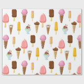 Papier Cadeau Gamme De Glaces (Plat)