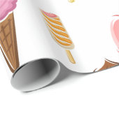 Papier Cadeau Gamme De Glaces (Coin rond)
