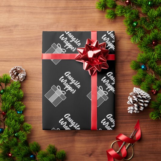 Papier Cadeau Gangsta Wrapper drôle noir Noël (Cadeau de vacances)