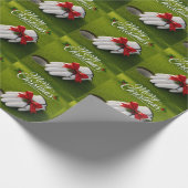 Papier Cadeau Gant de golf thème de Noël sur gazon vert (Coin)
