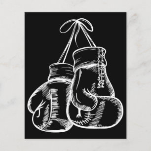 Papier Cadeau Gants de Boxe Blanc Amour Rétro Boxeur
