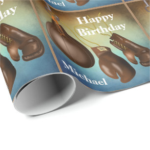 Papier Cadeau Gants de boxe et cadeau de sac