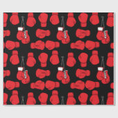Papier Cadeau Gants de boxe rouge de boxe à motif (Plat)