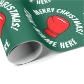 Papier Cadeau Gants de boxe rouge papier d'emballage de Noël per (Coin rond)