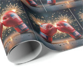 Papier Cadeau Gants de boxe rouge pour USA 250e anniversaire (Coin rond)