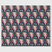 Papier Cadeau Gants d'hiver avec des flocons de neige (Plat)