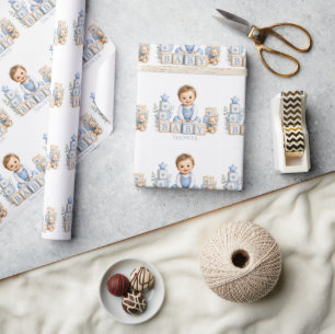 Papier Cadeau Garçon bloque une baby shower