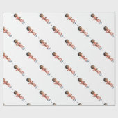 Papier Cadeau Garçon d'Afro-américain de bande dessinée à l'aide (Plat)