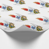 Papier Cadeau garçon d'anniversaire de 4 ans (garçon de fusée) (Coin)